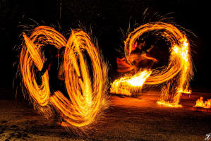 Feuershow in Göppingen beim Stauferspektakel im StauferWald